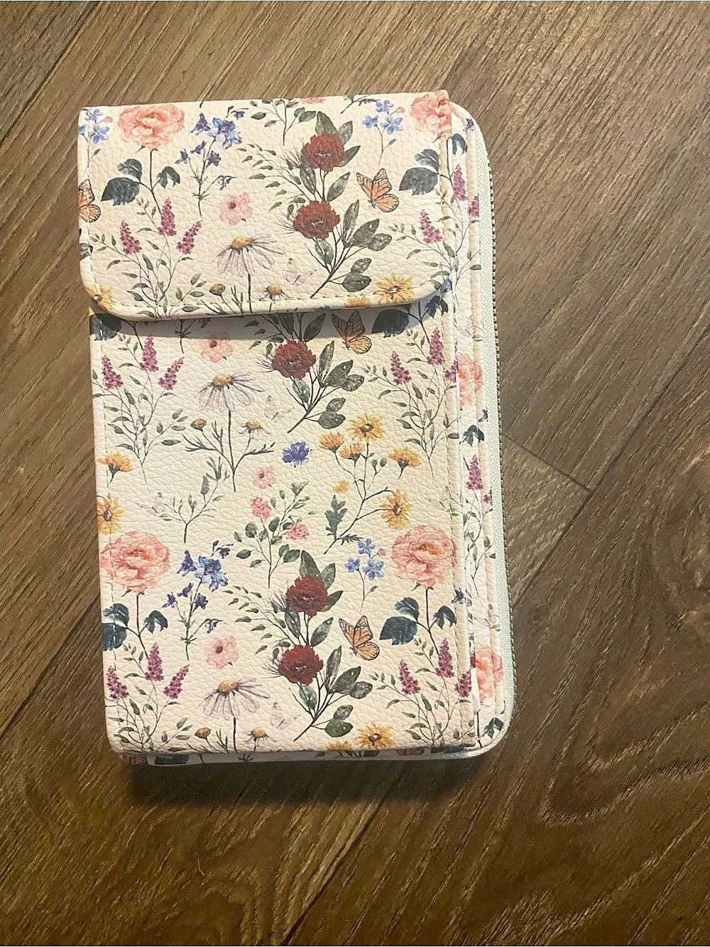 Floral Wallet in Cream & Multicolor